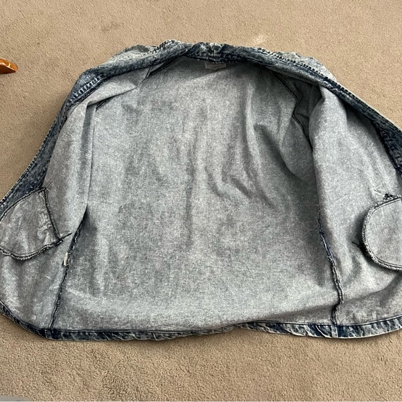 Vintage 1990s Sundance Stone Acid Wash Oversized Denim Duster Jacket - Picture 7 of 14